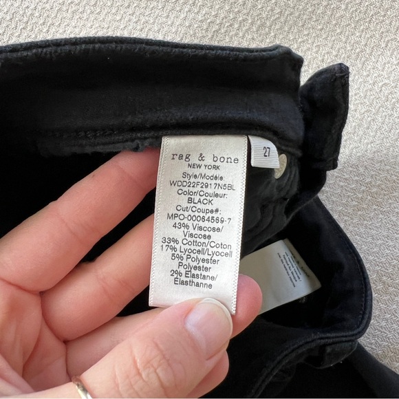 Rag and Bone Casey High Rise Ankle Flare Black 27 - Picture 4 of 5